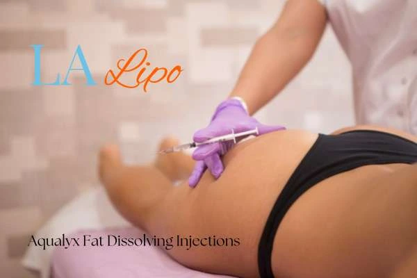 Woman having fat dissolving injections Bradford on thighs