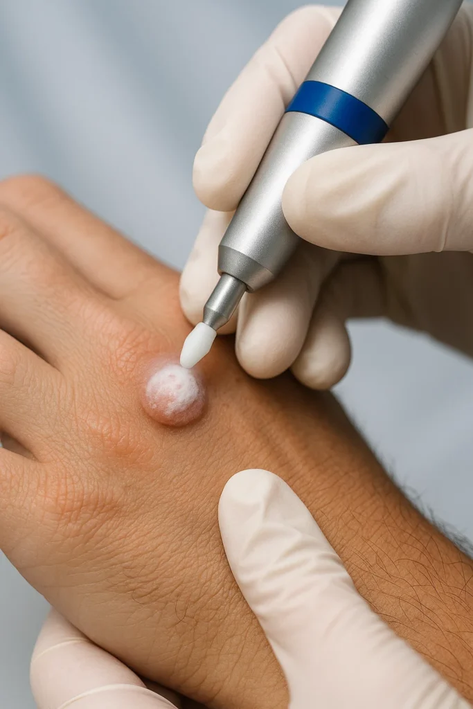 example of wart removal Bradford using cryopen