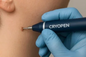 Person receiving skin tag removal Bradford